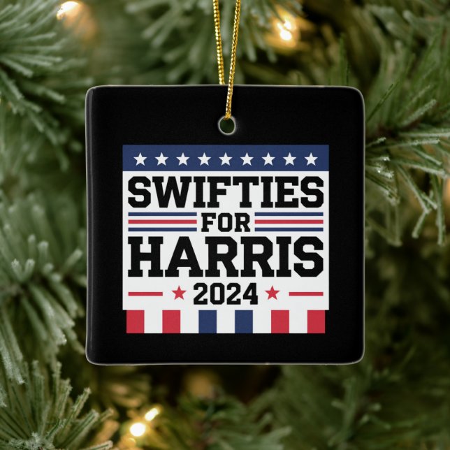 Kamala Harris 2024 Omröstningsstöd Julgransprydnad Keramik (Träd)