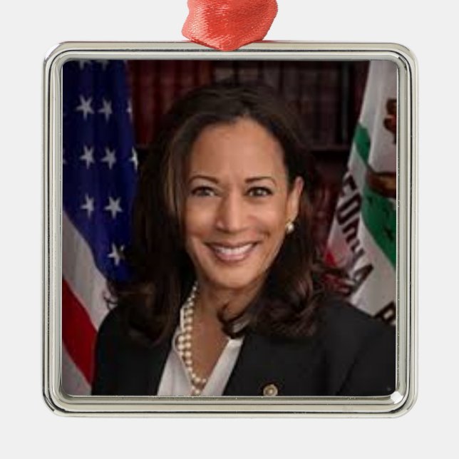 Kamala Harris 2024 Ordförandeskap Julgransprydnad Metall (Framsidan)