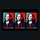 Kamala Harris 2024 Pop Art Triptych History Poster<br><div class="desc">Kamala Harris 2024 Val kampanj pop art stil poster om kandidaten i triptych med text. Perfekt för stöd till president Kamala Harris.</div>