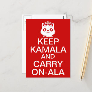 Kamala Harris 2024 President Behålla Lugn Carry On Vykort