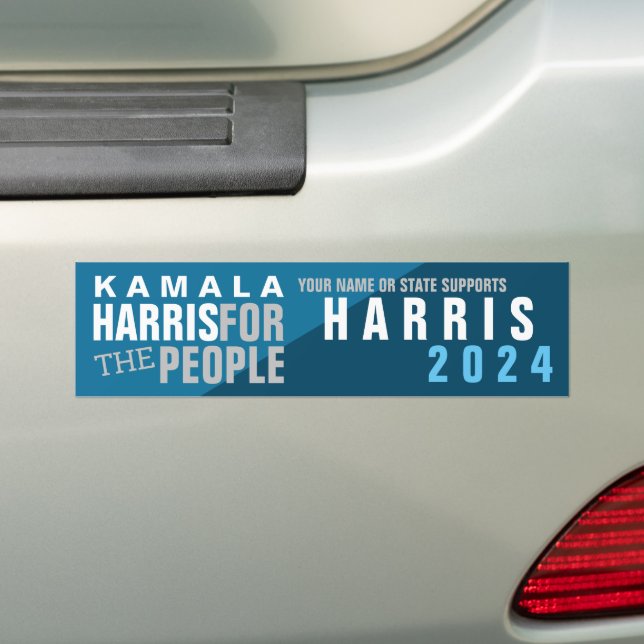 Kamala Harris 2024 President: Blue Two Tone Bildekal (På Bil)