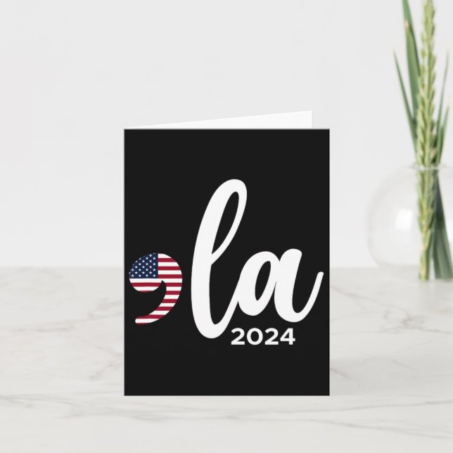 Kamala Harris 2024 President Comma La Funny Kort (Framsida)