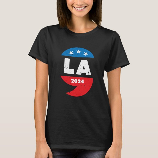 Kamala Harris 2024 President Comma La T Shirt (Framsida)