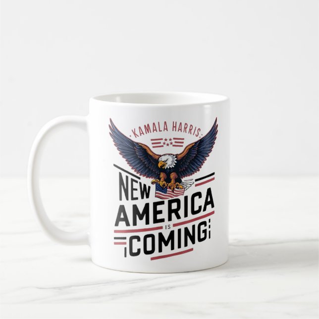 Kamala Harris 2024 President USA Örn Kaffemugg (Vänster)