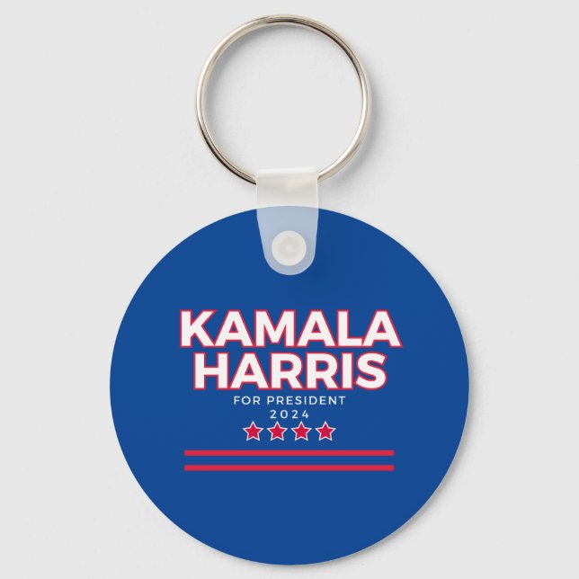 Kamala Harris 2024 Presidentens Kampanj Keychain Nyckelring (Framsida)
