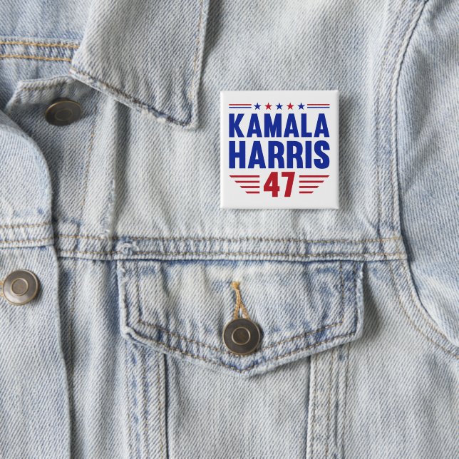 Kamala Harris 2024 Presidentval HARISS 47 Knapp (In Situ)