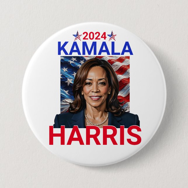 Kamala Harris 2024 Red, White and Blue Knapp (Framsida)