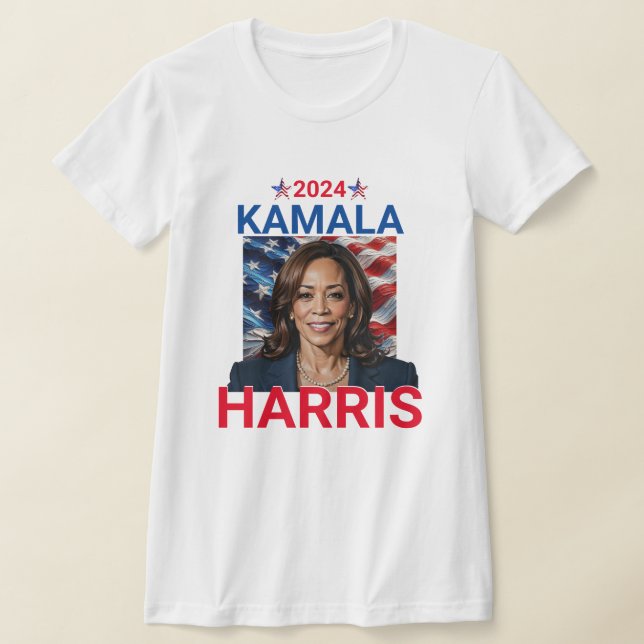 Kamala Harris 2024 Red, White and Blue T Shirt (Laydown)