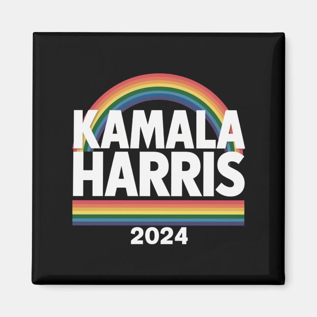 Kamala Harris 2024 Regnbåge Gay pride HBT-val Magnet (Framsidan)