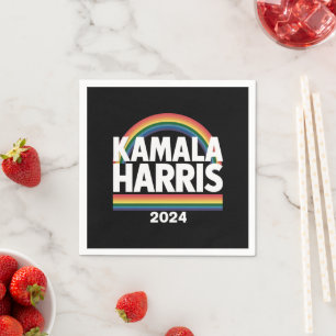 Kamala Harris 2024 Regnbåge Gay pride HBT-val Pappersservett
