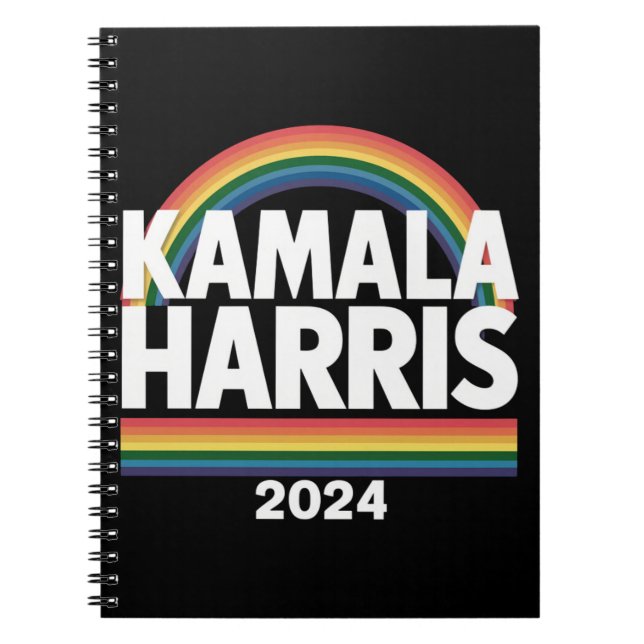 Kamala Harris 2024 Regnbåge HBTQ Pride Val Anteckningsbok (Framsidan)