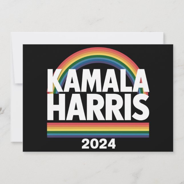 Kamala Harris 2024 regnbåge HBTQ Pride val Inbjudningar (Framsida)