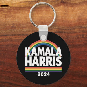 Kamala Harris 2024 Regnbåge HBTQ Pride Val Nyckelring