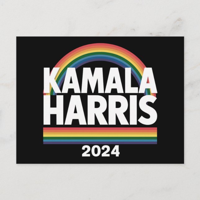 Kamala Harris 2024 Regnbåge HBTQ Pride-val Vykort (Framsida)