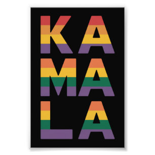 Kamala Harris 2024 Regnbågsflagga Gay Pride HBT Fototryck