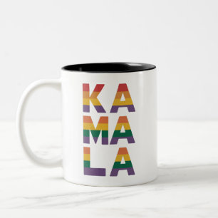 Kamala Harris 2024 Regnbågsflagga Gay Pride HBT Två-Tonad Mugg