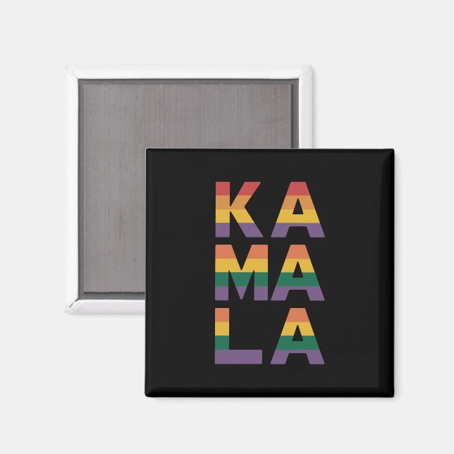 Kamala Harris 2024 Regnbågsflagga Gay Pride LGBT  Magnet (Front/Back)