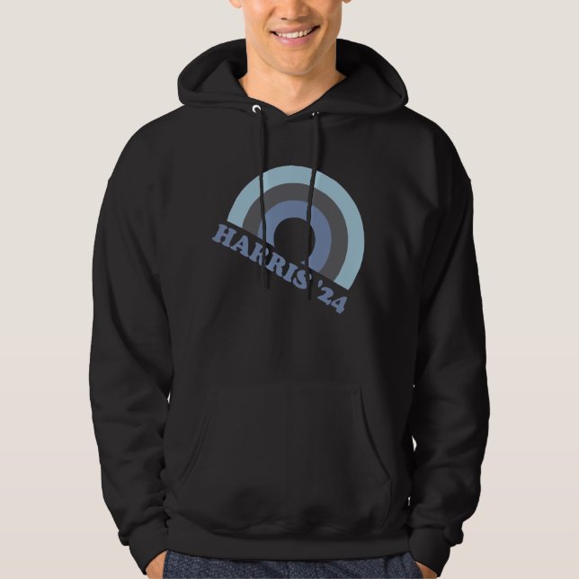 Kamala Harris 2024 Retro Rainbow Hoodie (Framsida)