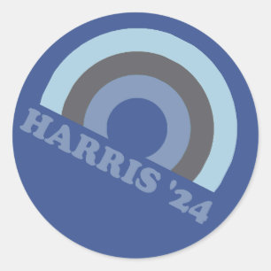 Kamala Harris 2024 Retro Rainbow  Runt Klistermärke
