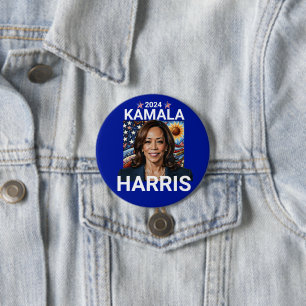Kamala Harris 2024 Röd, Vit och Blå Knapp