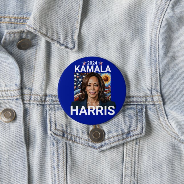 Kamala Harris 2024 Röd, Vit och Blå Knapp (In Situ)