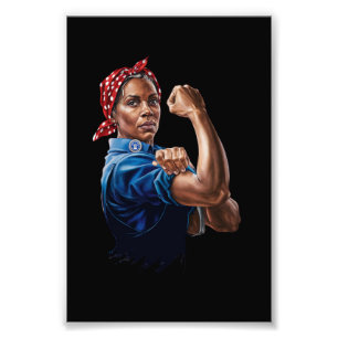 Kamala Harris 2024 Rosie The Riveter Barnlös Katt Fototryck
