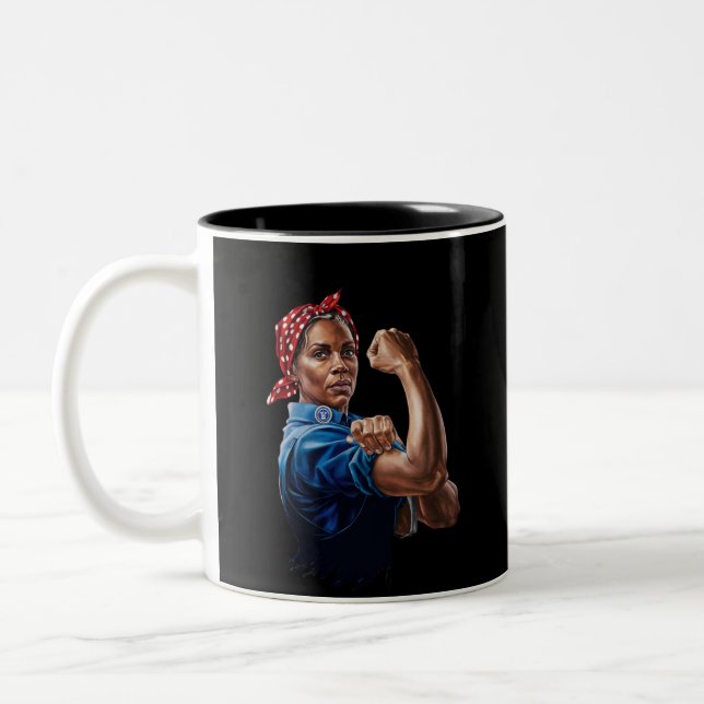 Kamala Harris 2024 Rosie The Riveter Barnlös Katt Två-Tonad Mugg (Vänster)