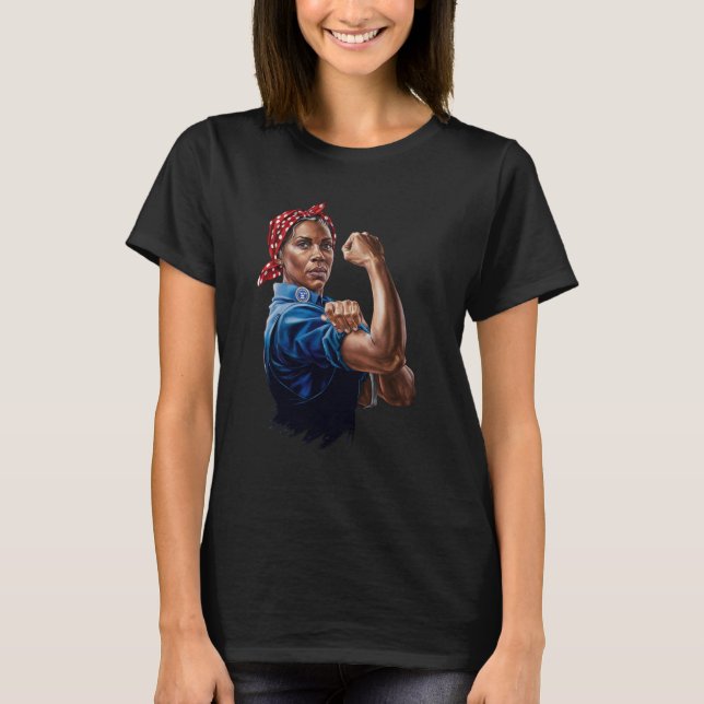 Kamala Harris 2024 Rosie the Riveter Chilless Cat T Shirt (Framsida)