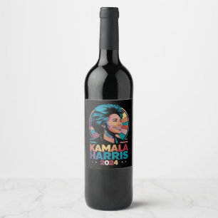 Kamala Harris 2024 Röst President Kamala Val Vinflaska Etikett