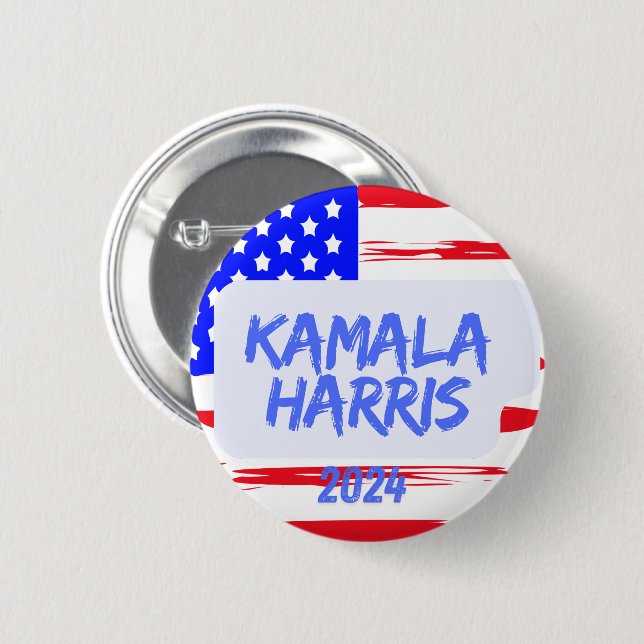 Kamala Harris 2024.Round Button, Standard, 24 stif Knapp (Framsida & baksida)