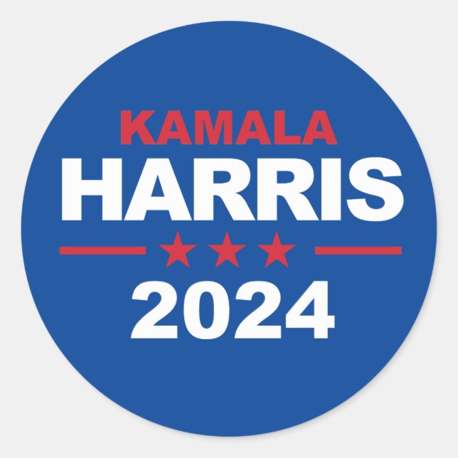 Kamala Harris 2024 Runt Klistermärke (Framsida)