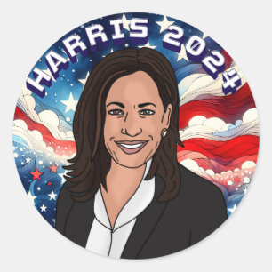 Kamala Harris 2024 Runt Klistermärke