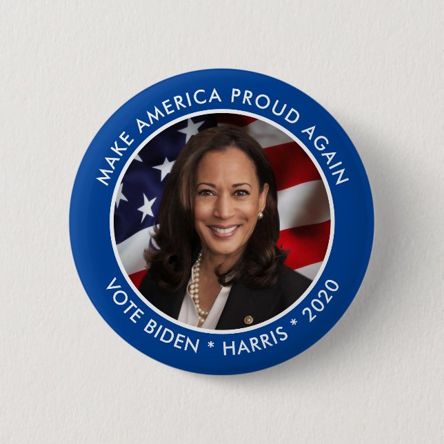 Kamala Harris 2024 Samlingsbar Keepsaké Photo Knapp (Framsida)