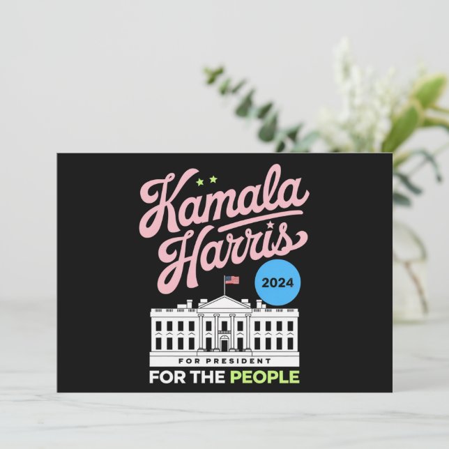 Kamala Harris 2024 Socialdemokrat Rösta Blå Inbjudningar (Stående Fram)