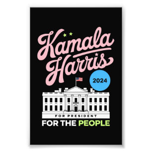 Kamala Harris 2024 Socialdemokrat Rösta Blått Fototryck