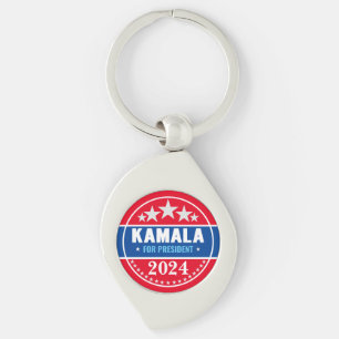 Kamala Harris 2024 som president Swirl Silverfärgad Nyckelring