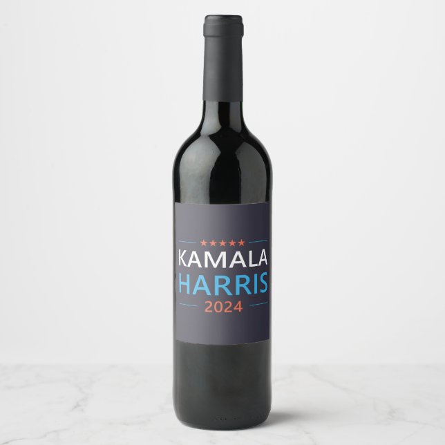 Kamala Harris 2024 som president Vinflaska Etikett (Framsida)