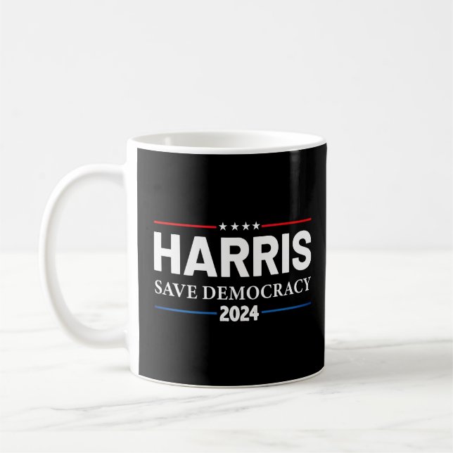 Kamala Harris 2024 Spara Demokrati Kaffemugg (Vänster)