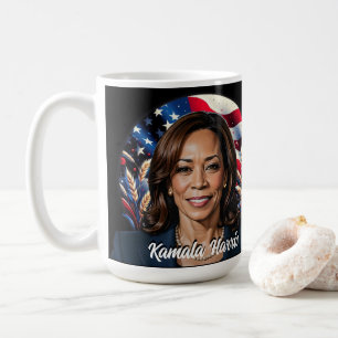 Kamala Harris 2024 Stars och stripes Kaffemugg