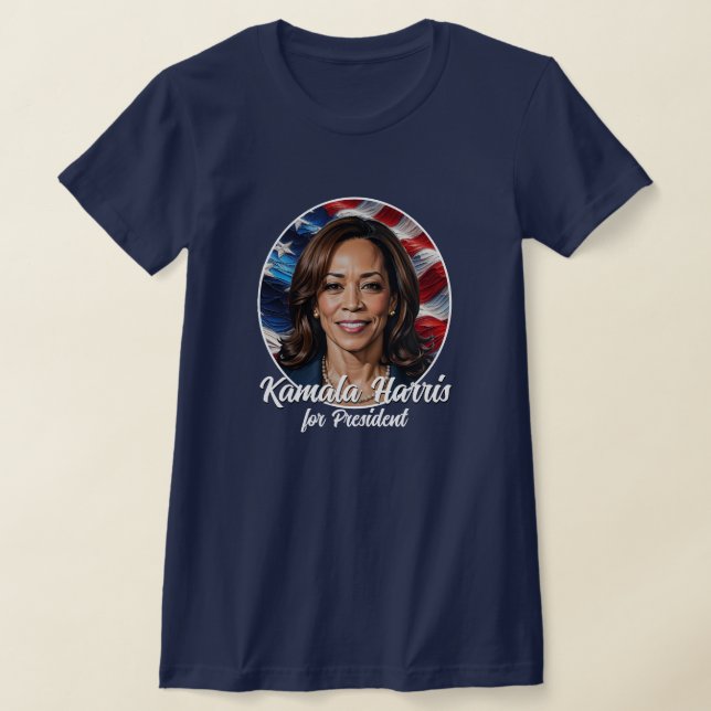 Kamala Harris 2024 Stars och stripes T Shirt (Laydown)