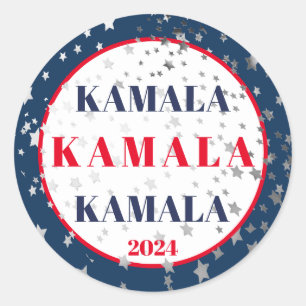 Kamala Harris 2024 Support Rött vitt blått Runt Klistermärke