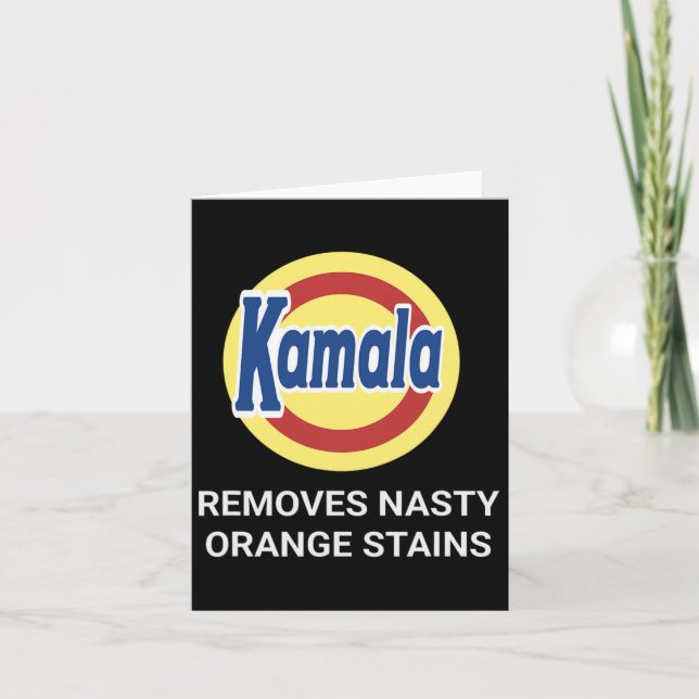 Kamala Harris 2024 Tar bort Roligten Nasty Orange  Kort (Framsida)