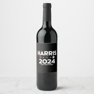 Kamala Harris 2024 till president Kampanj Vinflaska Etikett