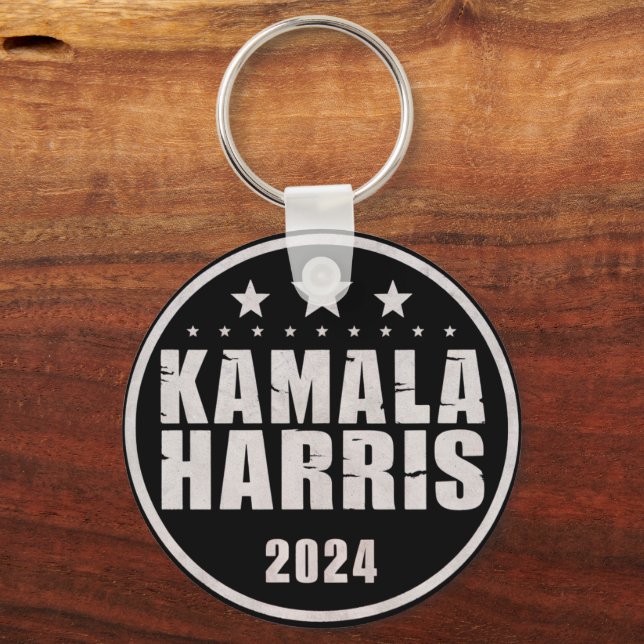Kamala Harris 2024 till president Retro-valet Nyckelring (Framsida)