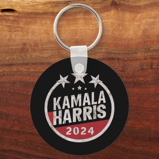 Kamala Harris 2024 till president Retro-valet Nyckelring (Framsida)
