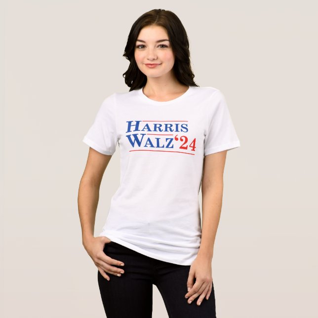 Kamala Harris 2024 Tim Walz Waltz T Shirt (Framsida Full)