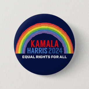 Kamala Harris 2024 Val Regnbåge HBT TQ Knapp
