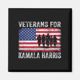 Kamala Harris 2024 Val USA flagga Militär Magnet