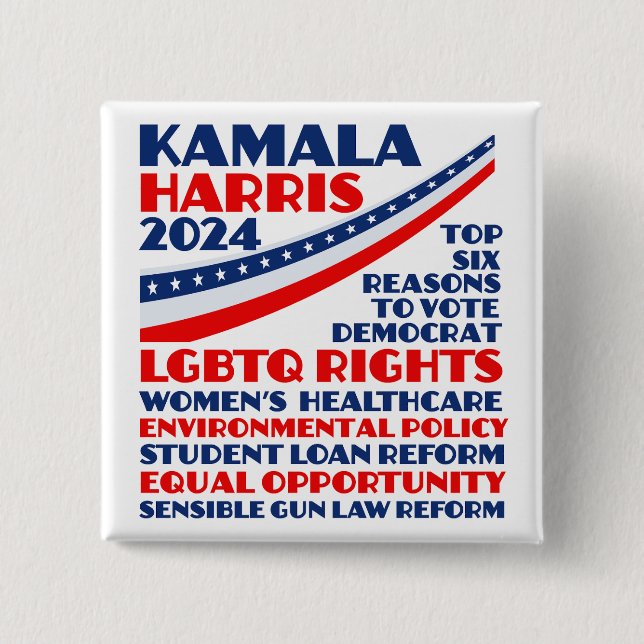 Kamala Harris 2024 Valdemokratiplattform Knapp (Framsida)