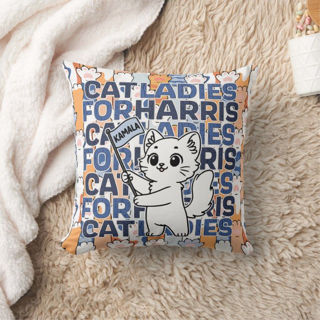 Kamala Harris 2024 Valet Cat Dam president Kudde (Filt)